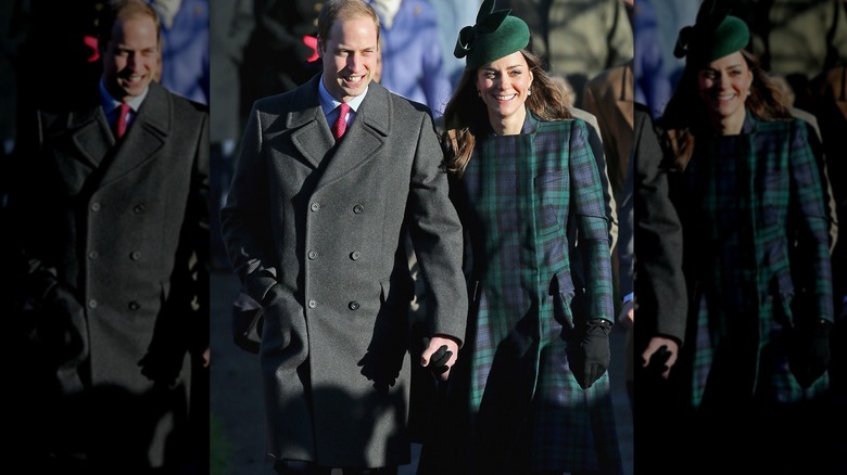 William and Kate walking Sandringham