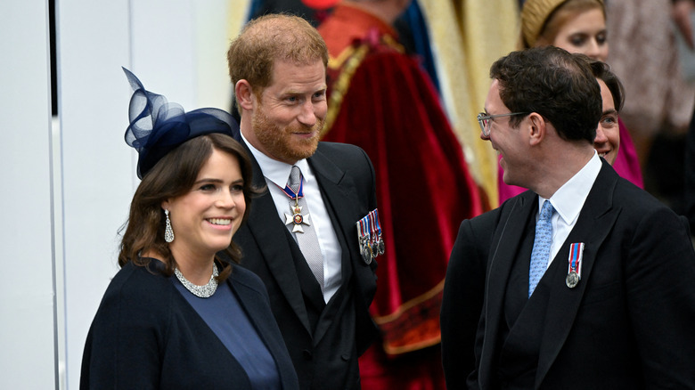 Prince Harry and Princess Eugenie at the coronation 