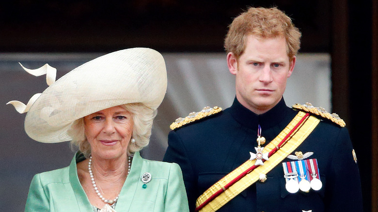 Harry with Camilla on balcony 