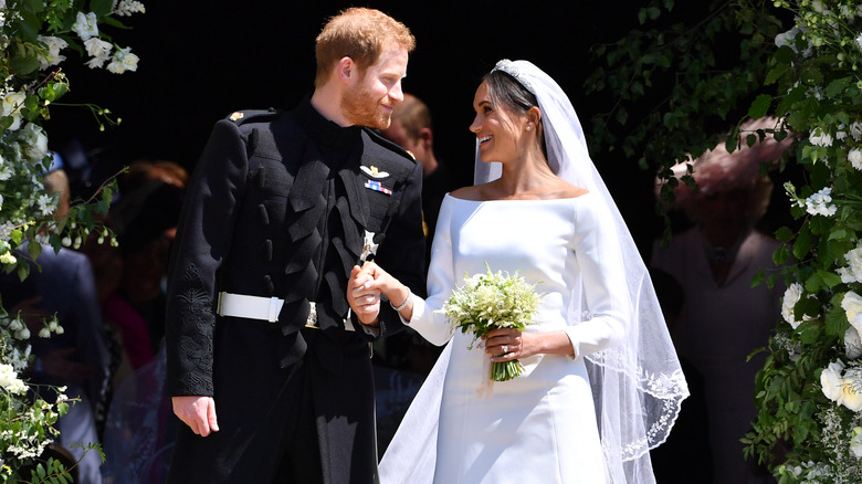 Prince Harry and Meghan Markle on wedding day