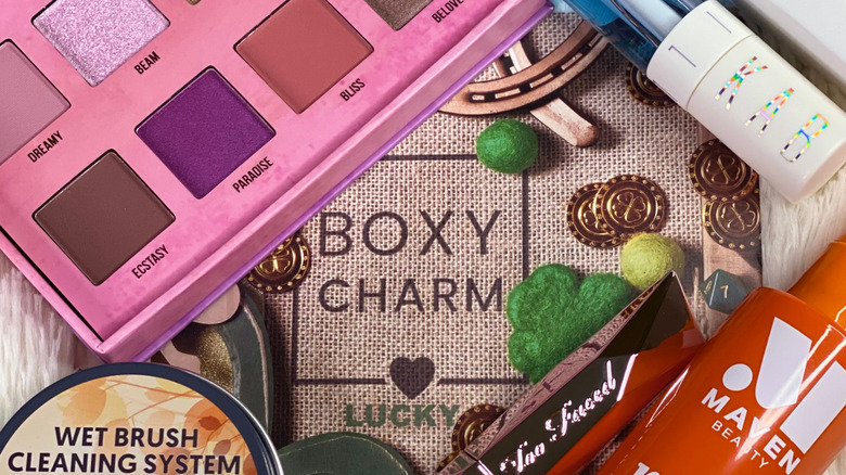 BoxyCharm bag and makeup 