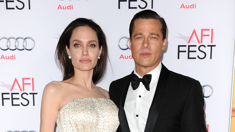 Angelina Jolie and Brad Pitt posing together