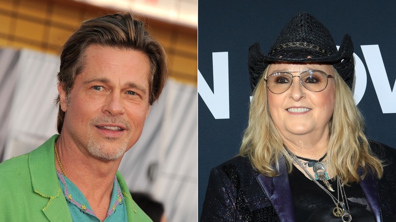 split screen of brad pitt and melissa etheridge