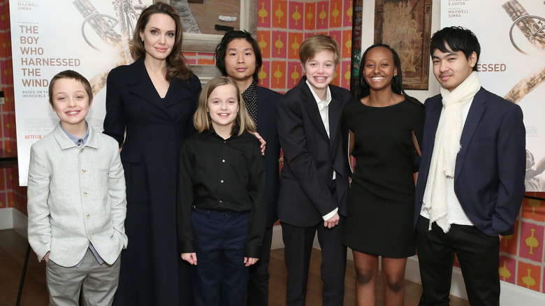 Angelina Jolie with her children in 2019