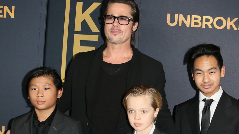 Brad Pitt with his children