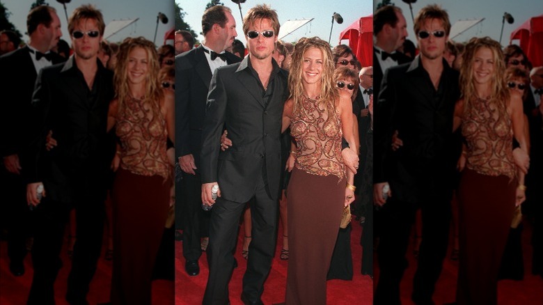 Brad Pitt, Jennifer Aniston smiling