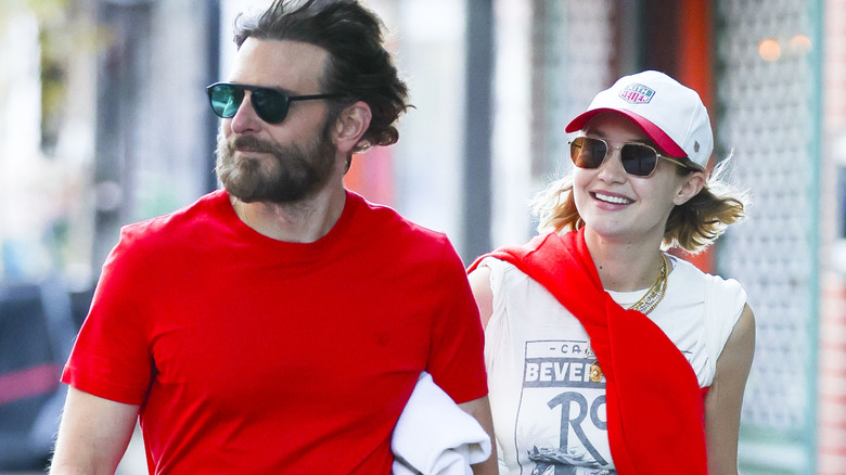 Bradley Cooper and Gigi Hadid wearing sunglasses