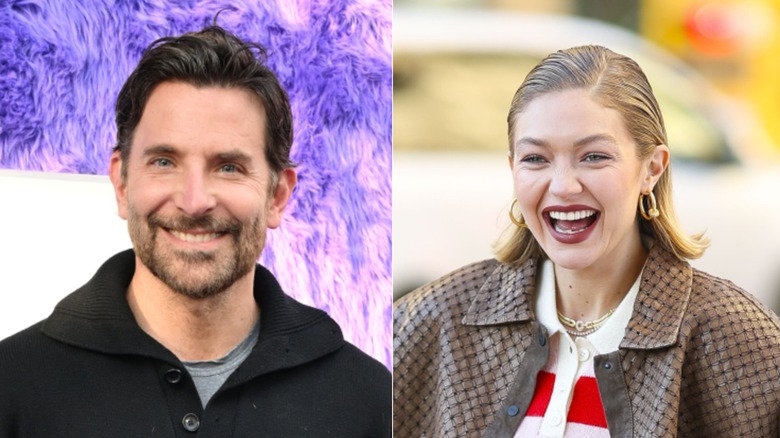 Split image of Bradley Cooper and Gigi Hadid