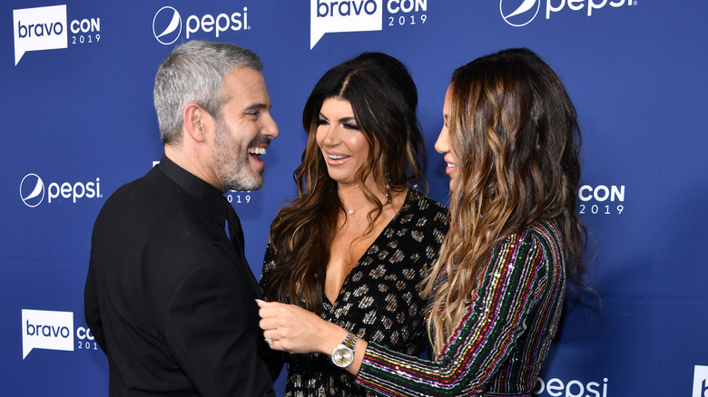 Andy Cohen, Melissa Gorga, and Teresa Giudice at 2019 BravoCon