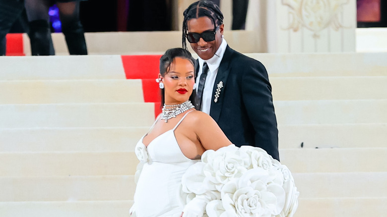 Pregnant Rihanna and A$AP Rocky