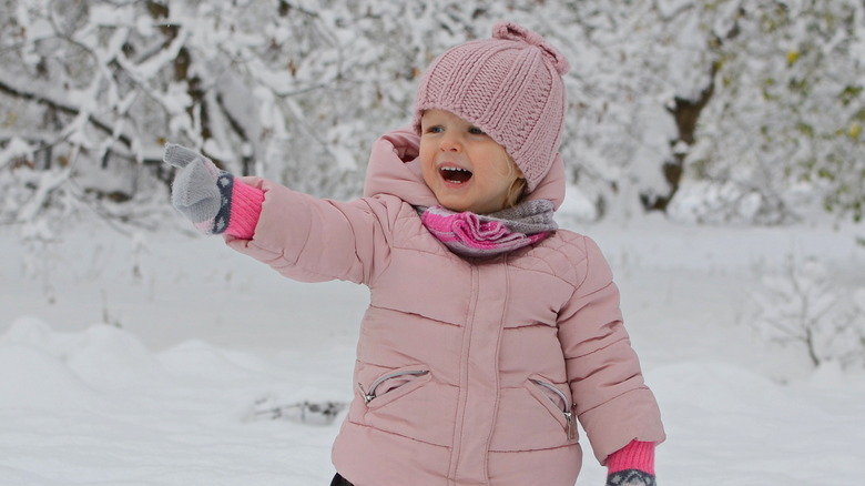 baby girl in snow