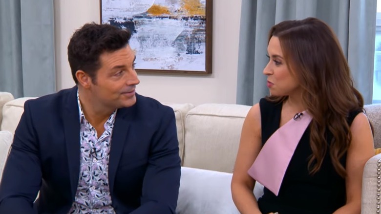 Brennan Elliott and Lacey Chabert talking