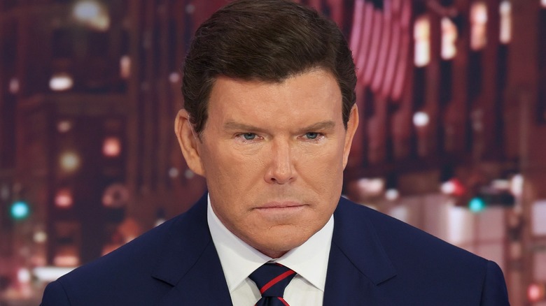 Bret Baier looking serious while on camera