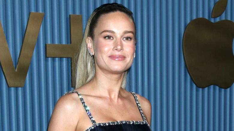 Brie Larson smiling at an Apple TV+ red carpet event