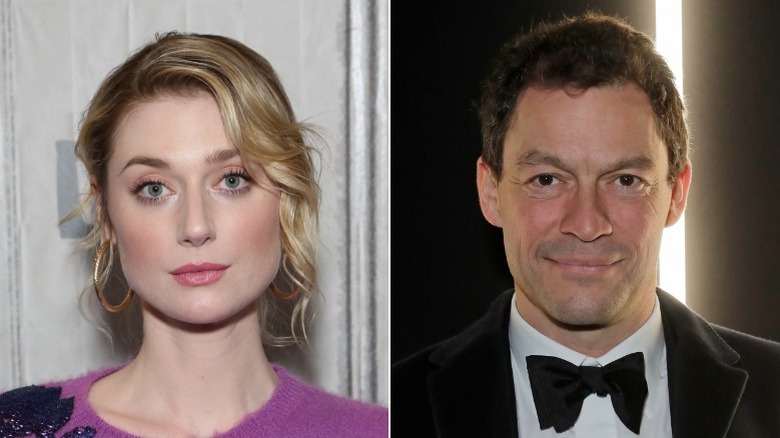 Elizabeth Debicki and Dominic West posing at separate events