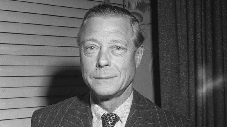 Edward VIII posing in a black and white image