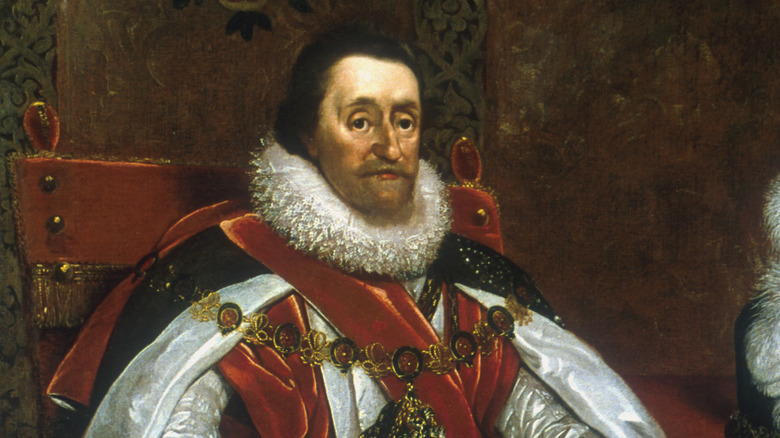 A painted portrait of James I 