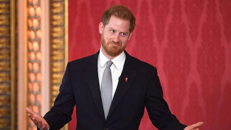 Prince Harry making funny face at event