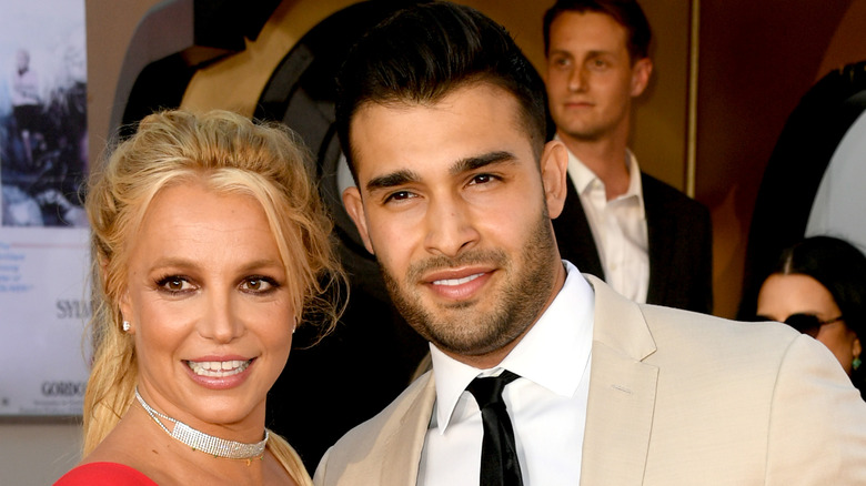 Britney Spears attends an event with Sam Asghari