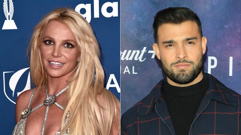 Split image of Britney Spears and Sam Asghari 