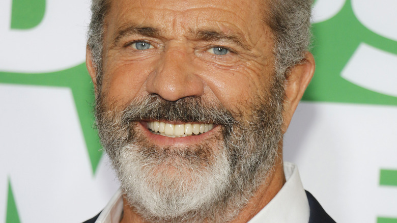 close up of Mel Gibson with facial hair