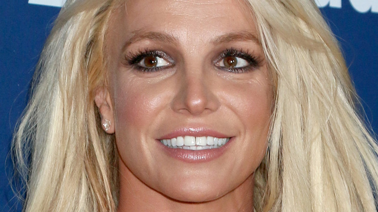 Britney Spears smiling on the red carpet