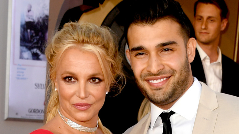 Britney Spears and Sam Asghari on the red carpet.