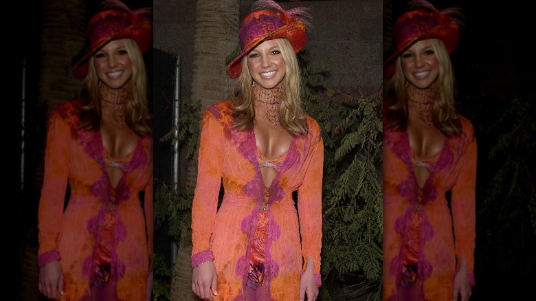 Britney Spears dressed in orange