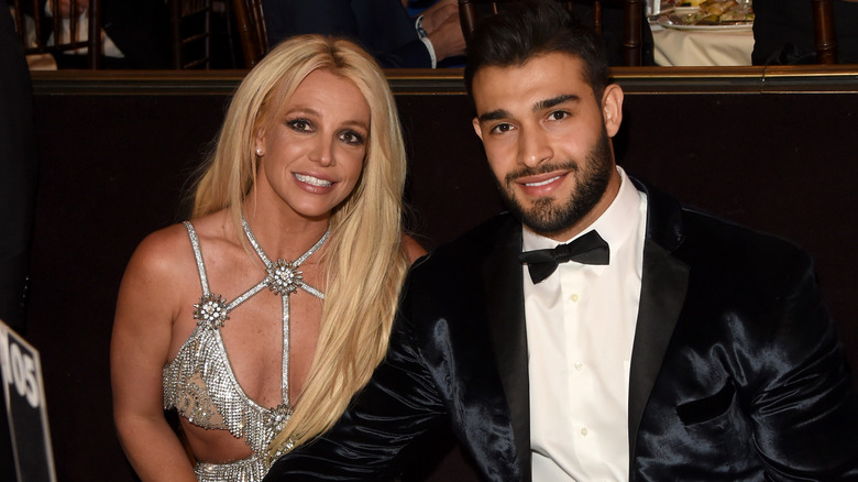 Britney Spears Sam Asghari smiling