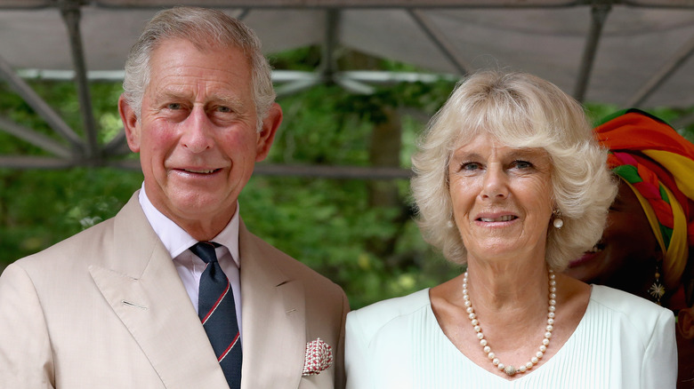 Prince Charles and wife Duchess Camilla posing