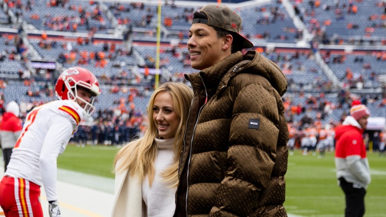 Brittany Mahomes Jackson Mahomes smiling