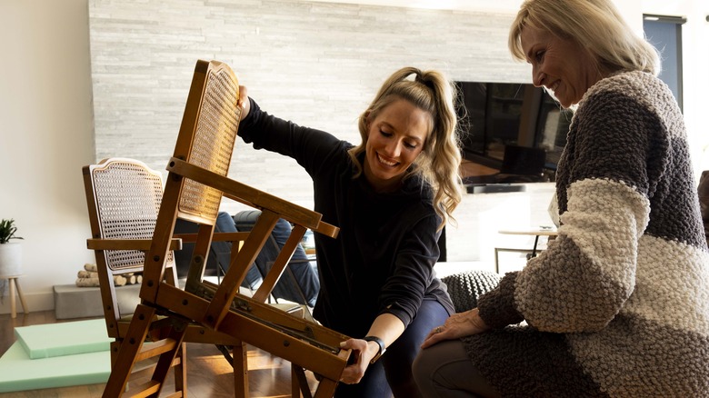 Brooke and client with chairs