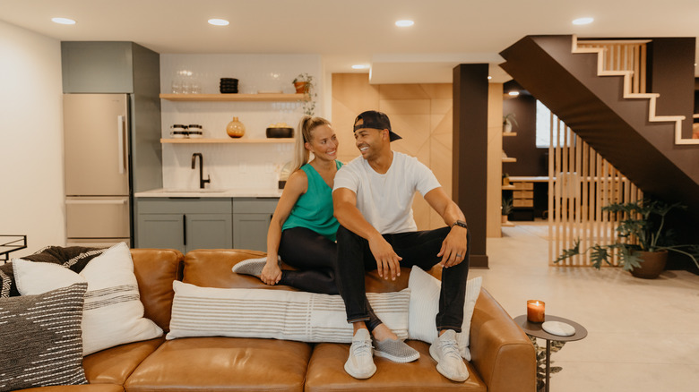 Brooke and Bryce in finished basement