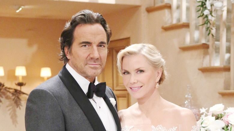 Thorsten Kaye and Katherine Kelly Lang posing