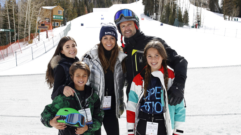 Brooke Burke, David Charvet and three children smiling