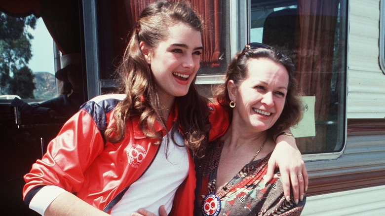 Brooke Shields wraps arm around mother Teri Shields, both smiling