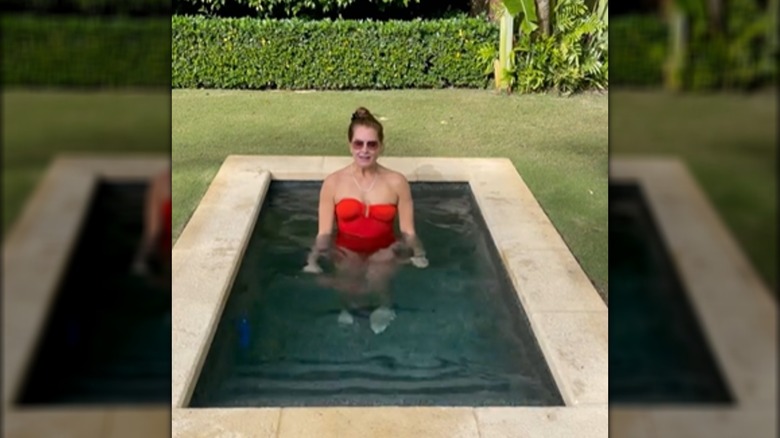 Brooke Shields in a pool