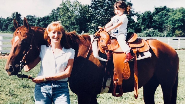 Jessica Springsteen riding a horse