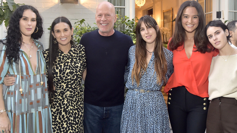 Bruce Willis with his family