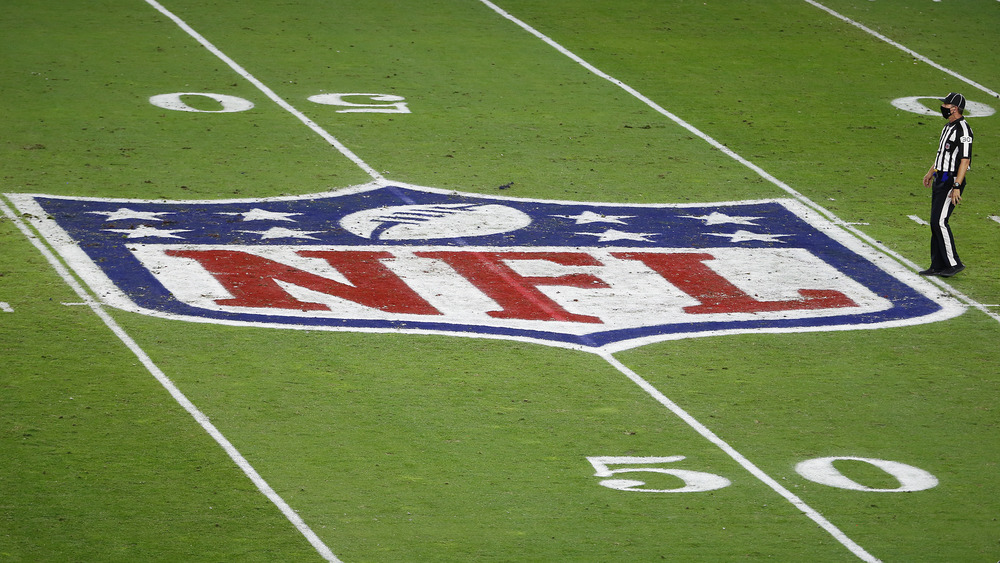 NFL logo on football field