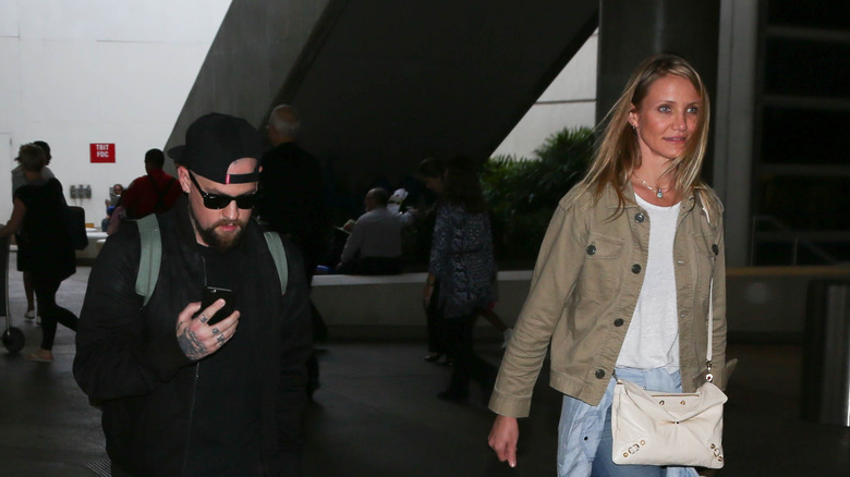 Benji Madden and Cameron Diaz at LAX