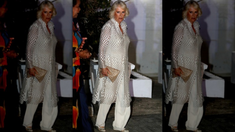 Camilla, Queen Consort poses for photographers in Barbados