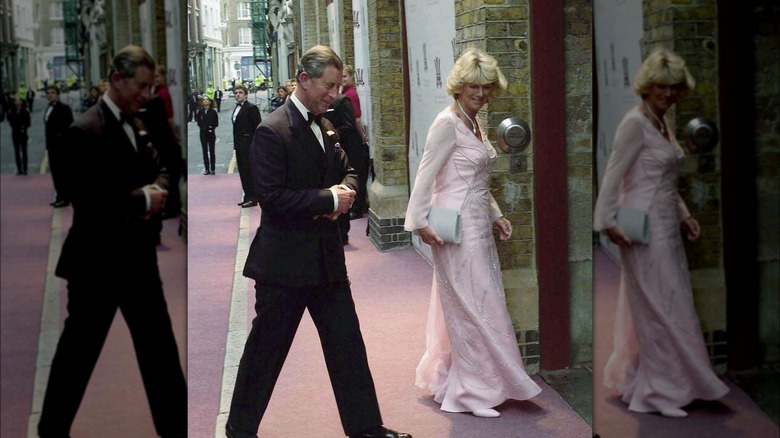 Camilla, Queen Consort smiles with King Charles III