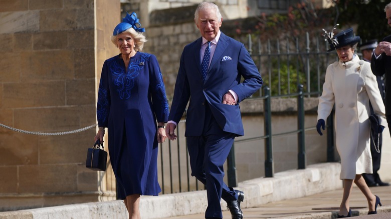 Camilla, Queen Consort and King Charles III walking