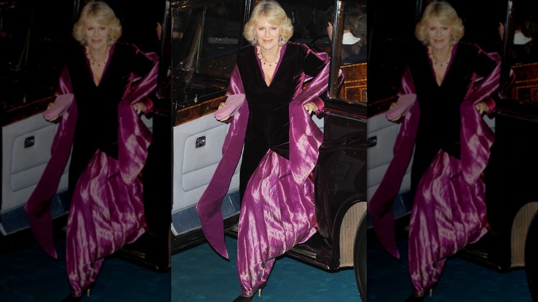 Camilla, Queen Consort smiles as she steps out of car 