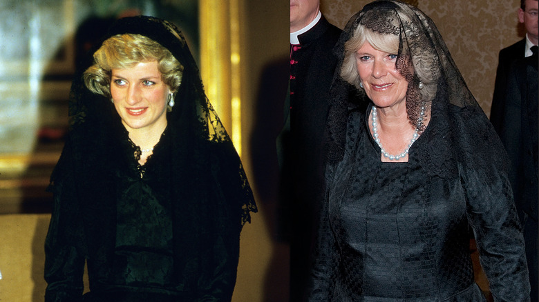 Camilla Parker Bowles and Princess Diana in 1985