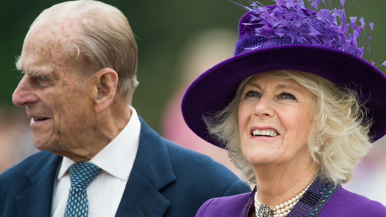 Prince Philip, Camilla smiling together