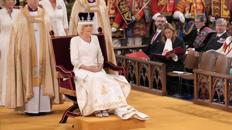 Camilla seated at coronation 