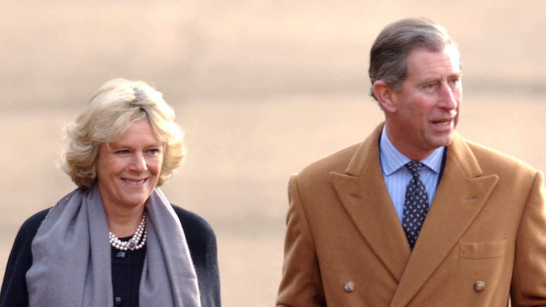 Camilla and Charles walking