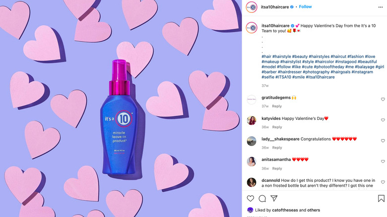 Its a 10 miracle leave in conditioner instagram post 